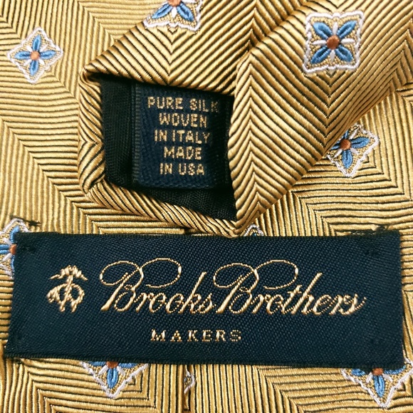 Brooks Brothers Makers Men Tie Pure Silk Geometric - Picture 4 of 6